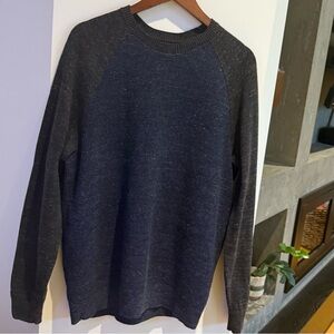 GAP Men's Raglan Crewneck Sweater - Navy/Charcoal, Large Cotton blend